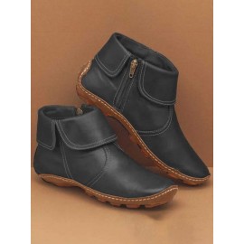 Women Casual Plain All Season Commuting Closed Toe PU Vintage Style Rubber Classic Boots Boots