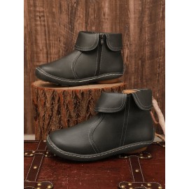 Women Casual Plain All Season Commuting Closed Toe PU Vintage Style Rubber Classic Boots Boots