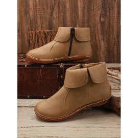 Women Casual Plain All Season Commuting Closed Toe PU Vintage Style Rubber Classic Boots Boots