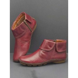 Women Casual Plain All Season Commuting Closed Toe PU Vintage Style Rubber Classic Boots Boots