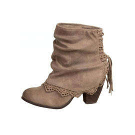 Vintage Lace Flanging Casual Fringed Short Ankle Boots