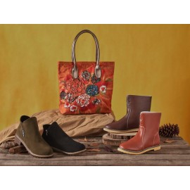 British Style Round Toe Comfortable Zip Low Heel Booties