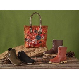 British Style Round Toe Comfortable Zip Low Heel Booties