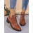 Vintage Plain Non-Slip Lace-Up Block Heel Classic Boots