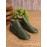 Women Casual Green Daily Adjustable Soft Leather Booties