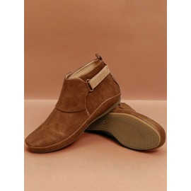 Women Casual Green Daily Adjustable Soft Leather Booties