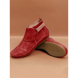 Women Casual Green Daily Adjustable Soft Leather Booties