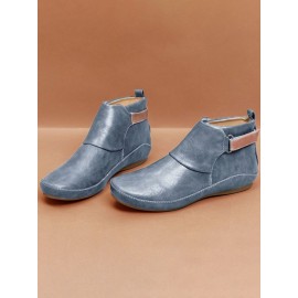 Women Casual Green Daily Adjustable Soft Leather Booties