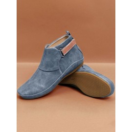 Women Casual Green Daily Adjustable Soft Leather Booties