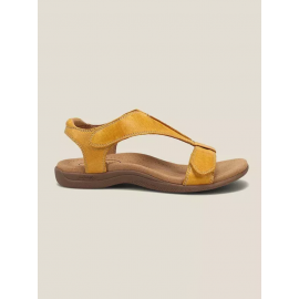 Retro Solid Color Casual Velcro Portable Sandals