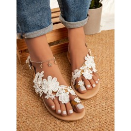 Women's Lace Romantic Flower Decorative Summer Wedding Sandals