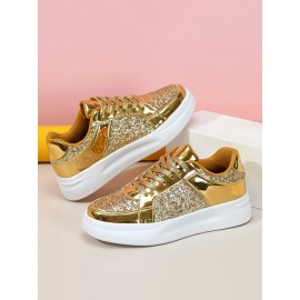 Street Plain Non-Slip Lace-Up Flat Heel Skate Shoes Split Joint