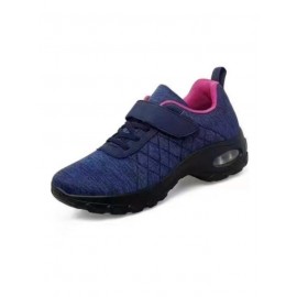 Sports Plain Wearable Hook And Loop Block Heel Outdoor Sneakers Embroidery