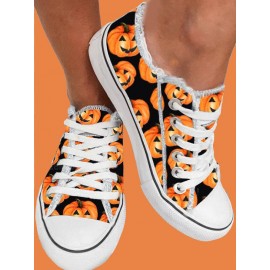 Halloween Orange Pumpkin Lace Up Espadrilles