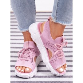 Breathable Hollow Out Lace Up Front Slip On Sports Sandals
