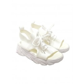 Breathable Hollow Out Lace Up Front Slip On Sports Sandals