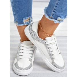 Silver Glitter Star Sneakers