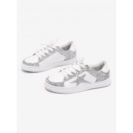 Silver Glitter Star Sneakers