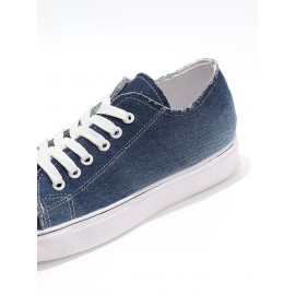 Women Breathable Flat Heel Canvas Lace-Up Shallow Shoes Casual EVA Canvas Shoes