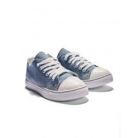 Women Breathable Flat Heel Canvas Lace-Up Shallow Shoes Casual EVA Canvas Shoes