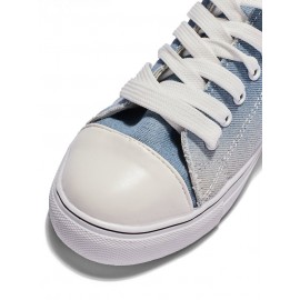 Women Breathable Flat Heel Canvas Lace-Up Shallow Shoes Casual EVA Canvas Shoes