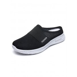 Casual Plain Breathable Slip On Flat Heel Fly Woven Shoes Split Joint