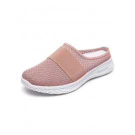 Casual Plain Breathable Slip On Flat Heel Fly Woven Shoes Split Joint