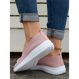 Sports Floral Breathable Slip On Flat Heel Fly Woven Shoes Embroidery
