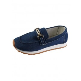 Casual Plain Non-Slip Slip On Flat Heel Deep Mouth Shoes Metal