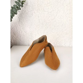Vintage Casual V-Buckle Flat Shoes