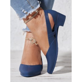 Waterproof Hollow Out Block Heel Beach Shoes