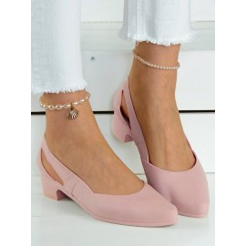 Waterproof Hollow Out Block Heel Beach Shoes