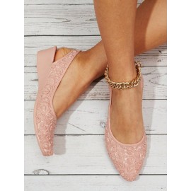 Waterproof Floral Wedge Heel Slingback Shallow Shoes